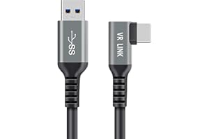 Cuxnoo Câble de liaison de streaming VR compatible avec Oculus Quest, câble de casque de réalité virtuelle USB 3.2 Gen1 A-C haute vitesse, câble de charge rapide (6)