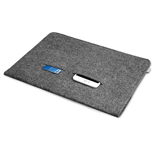 Inateck Neue 12 Zoll MacBook Retina Sch  tzh  lle  Sleeve Tasche  Klettverschluss  Verschluss mit Klettband  Dunkelgrau