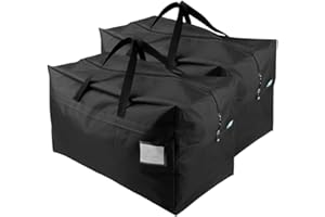 AMONSEN Confezione da 2, borsone da viaggio di grandi dimensioni per vacanze, viaggi d'affari, borse organizer per traslochi, andare a scuola, camper, borse da viaggio nere