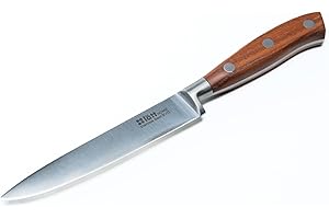 lätt Home - Cuchillo Multiusos 12cm - Fabricado en Acero Inoxidable - Filo Preciso - Mango de Madera - Cuchillo Cocina Cómodo y Seguro - Resistente y Duradero - Ideal para Uso Doméstico y Profesional
