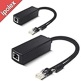 ipolex 2-Pack Active PoE Splitter Adapter Power Over Ethernet 48V to 12V, IEEE 802.3af Compliant 10/100Mbps PoE Splitter DC 12V Output for Surveillance Camera