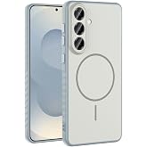 Coverzone Samsung Galaxy S24 FE İle Uyumlu Kamera Lens Korumalı Kılıf Magsafe Uyumlu Kablosuz Şarj &Ouml;zellikli Tea Silikon Tele