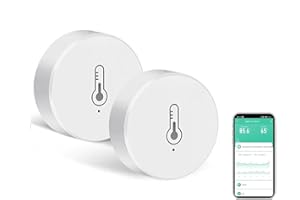USEELINK ZigBee Thermometer Sensor, ZigBee Hygrometers, Tuya/Smart Life/APP Monitoring, Compatible with Alexa Googglle Home, Need ZigBee Tuya Hub(2 Pack)