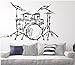 Produktbild Atiehua Wandtattoos Set Schlagzeug Silhouette Wandbild Home Wohnzimmer Mode Dekor Musikinstrument Schlagzeug Set Kits Wandaufkleber Qualität Wallpaperq-88