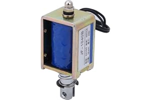 JEANOKO Elettromagnete JF-1040B Solenoide Elettromagnete Filo di rame stagnato Antiossidazione 25N 24V 15mm Corsa Push-Pull Tipo Push-Pull Elettromagnete per distributori automatici