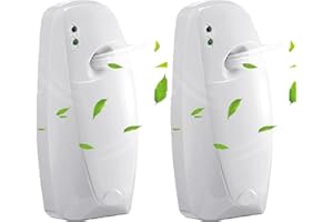 Wmzjnljy 2pcs Automatic Air Freshener Spray Dispenser Commercial and Home Use Wall Mounted or Free Standing Adjustable Fragrance Aerosol Sprayer for Home, Indoor, Bathrooms, Offices, Hotels (Z99-2)