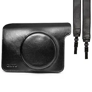 CAIUL Vintage Camera Case Bag For Fujifilm INSTAX Wide 300 Instant Camera,PU Leather, Black