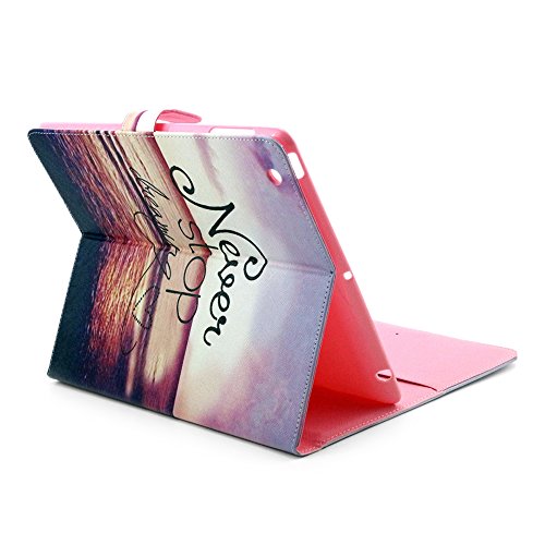 iPad 2 iPad 3 iPad 4 Hülle, Deenor Red Sea Pattern PU Leder Abdeckung Stand Flip Schutzhülle Hülle für Apple iPad 2 iPad 3 iPad 4. (Red Sea) - 4