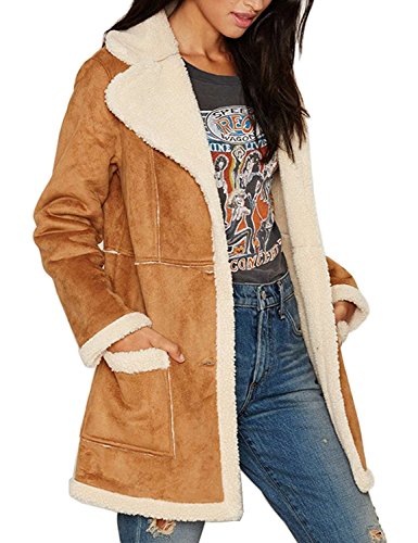 Womens faux fur suede coats Clearance