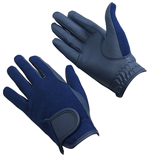 Bitz-Childs-Synthetic-Horse-Riding-Gloves-x-Size-6-Navy