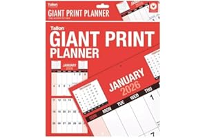 KAM LABELZ 2026 Calendar Spiral Bound Wall Hanging Planner/Organiser| Large Red and Black Calendar| For Home Business Office School| With 2026 Notable Dates & Forward Planner 2027 (Giant Print)