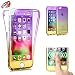 Produktbild Handyhülle für iphone 5S/5 Silikon,iphone SE Hülle 360 Grad Schutz Vorne Hinten Touch Case,SKYXD Rundumschutz Lila/Gelb Farbverlauf Full Body Cover Gradient Dünne Weich Rückseite Handy Tasche Premium Backcover für Apple iphone 5/5S/SE