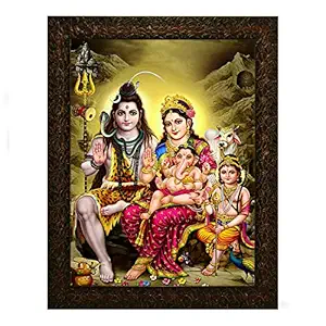 Indianara Shiva & Parvathi Painting -Synthetic Wood, 27x30.5x1cm, Multicolour