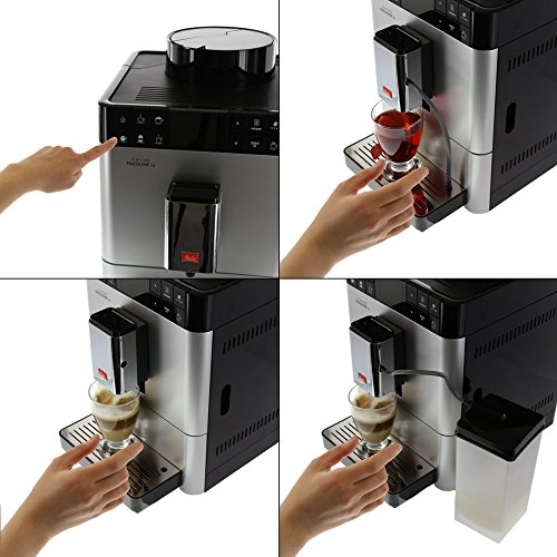 Melitta F53/1-101 Platzsparender Kaffeevollautomat Caffeo Passione One Touch, Milchbehälter, Silber - 4