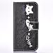 Produktbild Nancen Apple iPhone 6 / 6S (4,7 Zoll) Flip Leder Case / Handyhülle, Katzen Serie Nette Karikatur Katze und Fische Muster Folding PU Lederhülle Bookstyle Cover - mit Stand Funktion, Brieftasche und Karte Slot