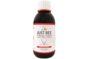 Just Bee 100% Natural Propolis, Vitamin C and Honey Syrup for Immune Support (150ml Glass Bottle)