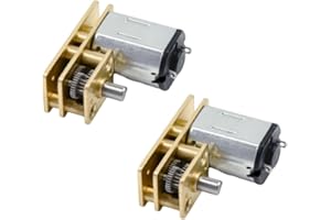 CHANCS Mini U-Typ Inversion Gear Short Moteur à arbre de sortie N20 DC 12V 60RPM Moteur de réduction de vitesse pour modèle de robot RC DIY 2PCS