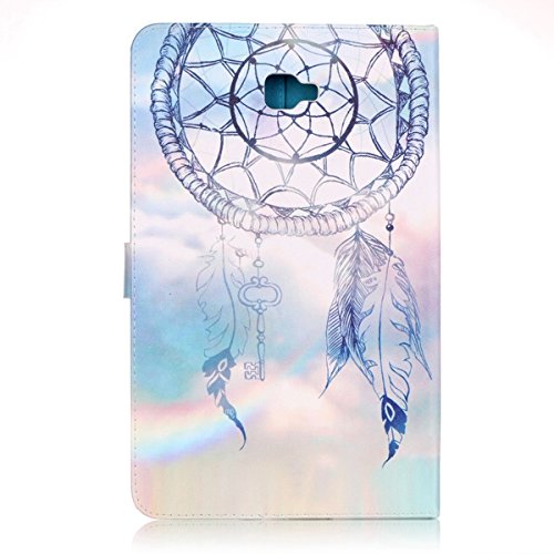 Samsung Galaxy Tab A 10.1 Hülle,Galaxy Tab A 10.1 (2016) Ledertasche Smart Cover,Ekakashop Bunt Muster Painting Fantasie Campanula Flip Magnetverschluss PU Leder Wallet Case Kunstleder Etui Schale Ständer Tasche Etui Schutzfolie mit Einstellbarem Blickwinkel Schutzhülle und Kreditkarte Card Holder Slot für Samsung Galaxy Tab A 10.1 Zoll (2016 Version SM-T580N SM-T585N) + 1x Kostenlos Ständer (Farbe zufällig) - 6