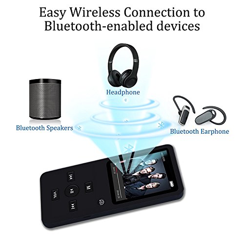 MP3-Player-with-Bluetooth8G-Portable-Lossless-Sound-Music-Player-for-Sport-MP3MP4-Player-18TFT-Screen-with-Built-in-SpeakerFM-RadioVoice-Recorder-Support-Expandable-up-to-32GB-Black