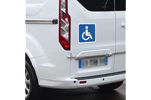 TUSPERSONALIZABLES Pegatinas Discapacitado Minusválido Pack 2 Unidades para Uso Externo Coche Furgoneta Camión (10 x 10 cm, Cuadrado)