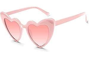 BOUBONI Okulary przeciwsłoneczne w kształcie serca vintage okulary w kształcie serca okulary ślubne okulary przeciwsłoneczne dla kobiet ślub wieczór panieński upominki