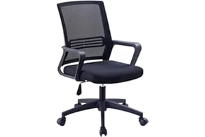 GIO ARREDA Sedia da Ufficio, Girevole, Regolabile in Altezza, Seduta e Schienale in Rete Respirante (Nero)