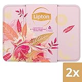 Lipton Idée Cadeau Coffret de Noël Boite en Métal, Assortiment de 12 Thés Noirs, Thés Verts et Infusions, Label Rainforest Alliance 112 Sachets (Lot de 2x56 Sachets)