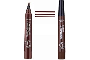 LDJYEONS Lápiz de Cejas Impermeable y Resistente al Sudor, No Se Decolora, Efecto Duradero (Marrón oscuro)