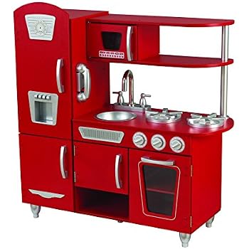Kidkraft 53173 Cuisine Enfant En Bois Red Vintage Jeu Dimitation Incluant Téléphone Rouge