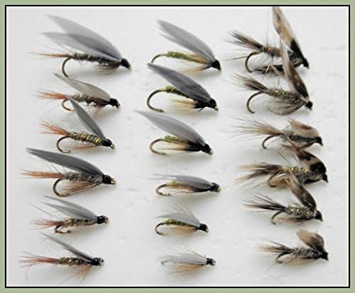 Wet Fishing Flies, 18 Hares ear, Greenwell & March Brown For Fly Fishing, Choice of sizes