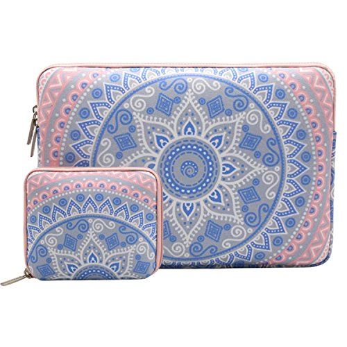 MOSISO Laptoph  lle f  r 13-13 3 Zoll MacBook Pro  MacBook Air  Notebook Computer mit Kleinen Fall  Canvas Gewebe Mandala Muster Schutzh  lle H  lle S