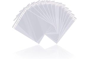 DHYLRICHER Lot de 100 pochettes transparentes en cellophane auto-scellantes A3 pour impressions, photos, cartes et œuvres d'art, pochettes de présentation solides 31 × 46 cm