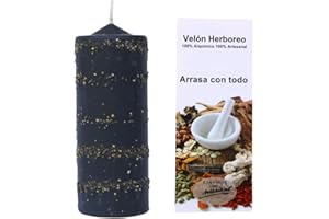 VELAS MARIANO Vela Arrasa con Todo Ritualizada – Rompe Trabajos de Magia, Corte de Brujería, Limpieza Energética – Vela Esotérica Artesanal con Hierbas y Aceites – Protección Espiritual – Las Velas de Mariano