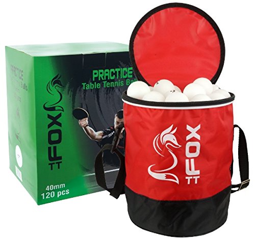 Fox TT White 40mm Practice Table Tennis Balls & Bag (Pk120)