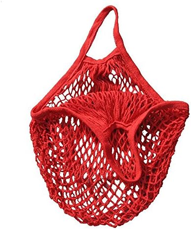 Gift Mesh Net Bags Webtrans String Shopping Bag Reusable Fruit Storage Handbag Totes (Red)