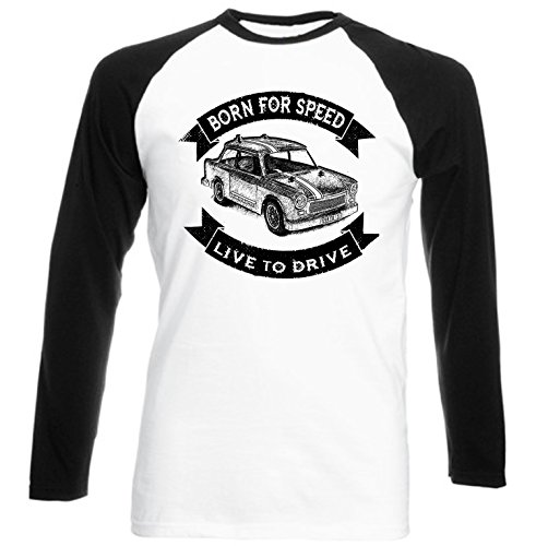 Teesandengines Men's TRABANT GERMAN CAR P BORN FOR SPEED Black Long Sleeved T-shirt Size Large francais Teesandengines Men's TRABANT GERMAN CAR P BORN FOR SPEED Black Long Sleeved T-shirt Size Large francais