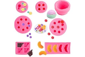 CHENGCKJ Lot de 7 moules pour la fabrication de bougies en forme de fruits - Moule à gelée 3D - Moule en silicone - Moule à chocolat - Moule à fondant pour bougies de cire, savon, gâteaux, cupcakes