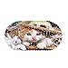 Produktbild CHAOSE-Bath Badezimmermatte Leistungsstarke Saugnäpfe Oval 35x70cm Süße Katze Dekoriert Duschraum Toilette Küche PVC wasserdichte Matte (Muster 04)