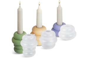 yosiio Gießformen Silikon Kerzenhalter, Silikonformen Gießformen Kerzenhalter, DIY Silikon Kerzenhalter Stabkerze, Stabkerzenhalter Silikonform Kerzenhalter für Raysin Beton, Wohndekoration(3 Stück)