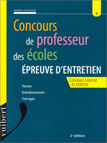 Concours de professeur des écoles. Epreuve d'entretien