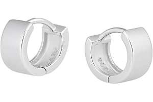 Sterling Silber Plain 6,5mm 8mm 10mm Creolen 4,5mm Band Unisex Rhodium/Gold