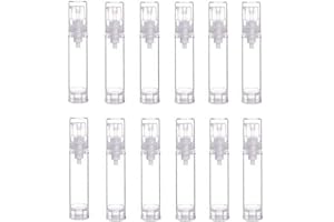 QUUPY 12 Stück 10 ml luftlose Pumpflasche, leer, nachfüllbar, transparent, Vakuum-Presse, Pumpflaschen, Lotionspender, Behälter, Kosmetik, Reise-Toilettenartikel, Fläschchen für Foundation, Essenz, Lotion