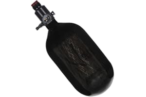 MELARQT Ninja Paintball Compressed HPA Air Tank w/Ultralite Regulator Sizes (68/4500 Carbon, Ultralite Reg, Translucent Black, 68ci)