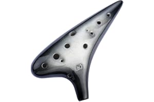 AFE POWER Afe 12-Loch-Okarina aus Keramik, Alt C, mit Schutzhülle und Liederbuch Farbverlauf schwarz