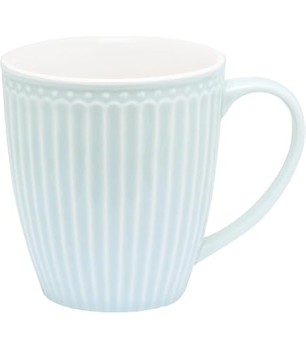 GreenGate Alice Becher Aus Porzellan – Henkelbecher 400 Ml In Stone Grey, Mikrowellengeeignet