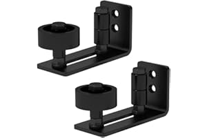 SANKEYTEW 2 Pack Adjustable Sliding Door Guide,Barn Door Sliding Kit,Sliding Door Kit 8 Setup Options,Perfect for Sliding Barn Door,Black