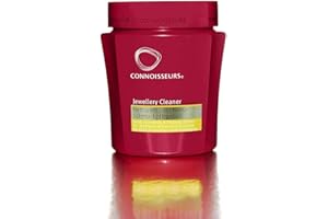 Connoisseurs Jewellery Cleaning Bath - Liquid Cleaner Solution for Gold, Diamonds, Platinum & Precious Stones - Dip Tray & Brush Included - 250ml