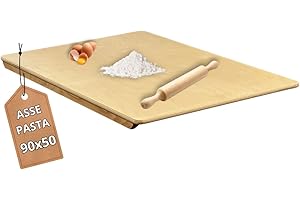 TOMAINO - Spianatoia per Impastare in Legno di Betulla - Asse per la Pasta, Pizza e Dolci (90x50)