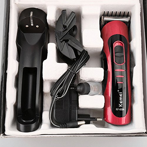 SPEED Haartrimmer Haarschneider Haarschneidemaschine Haar Rasierer mit Ladestation und 5 Aufsätzen KM-609A - 5