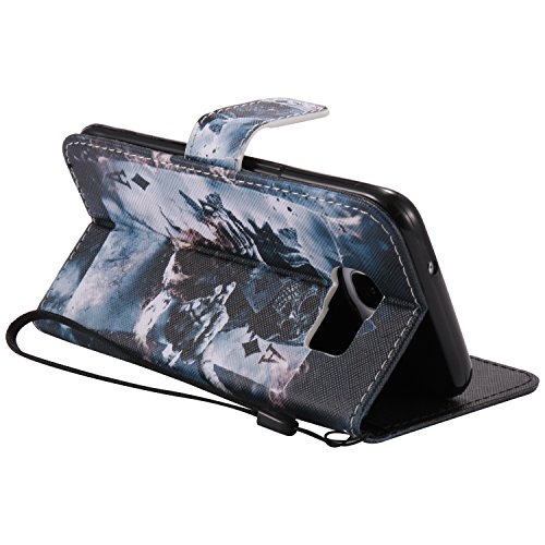 Feeltech Samsung Galaxy S7 Edge Hülle PU-Leder und Brieftasche Bunte Muster Fall mit Magnetverschluss, Hybrid-Kickstand mit Stand-Funktion, schlagen Sie schützende weiche TPU Stoßstangenabdeckung und Kreditkartenhalter für Samsung Galaxy S7 Edge Handgelenk Bügel-Buch-Art-Geldbeutel-Tasche mit 2 In 1 Berühren Sie Stift – Schürhaken - 4